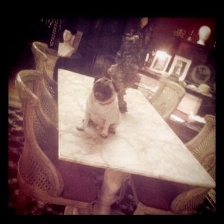 Round Marble-Top Accent Table
